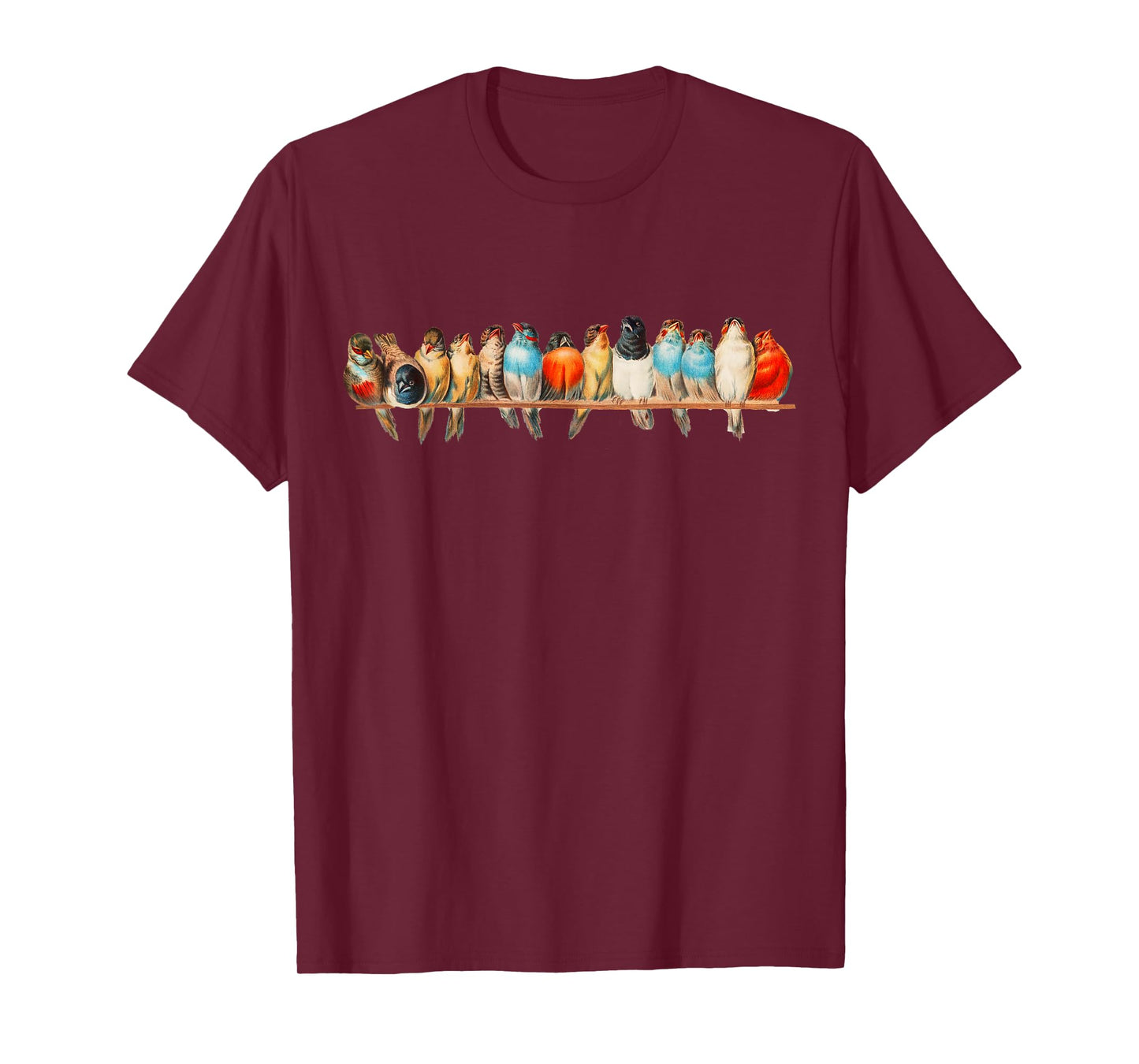 Cute Birds on a Wire Vintage Illustration for Women T-Shirt