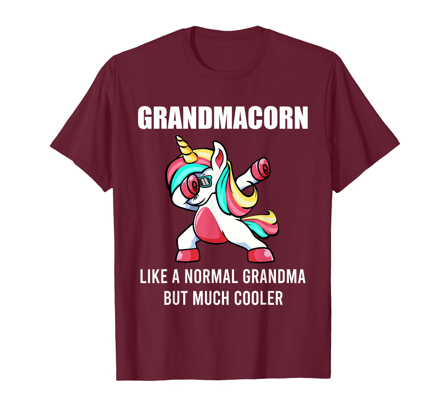 Funny Grandma Unicorn Cute Grandmacorn Dabbing Birthday Gift T-Shirt