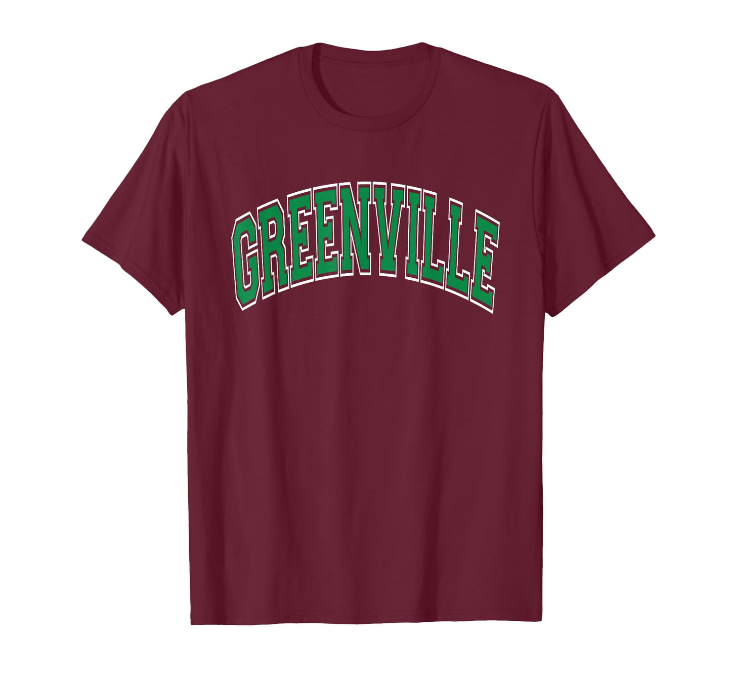 Greenville Arched Green Text T-Shirt