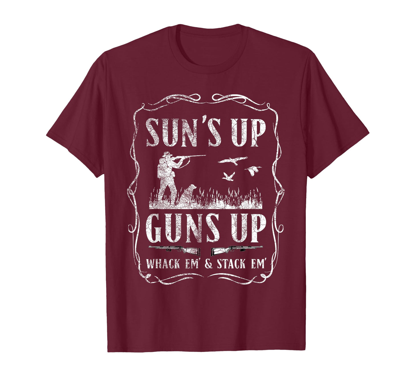 Suns Up, Guns Up Humorous Duck Hunting Design T-Shirt