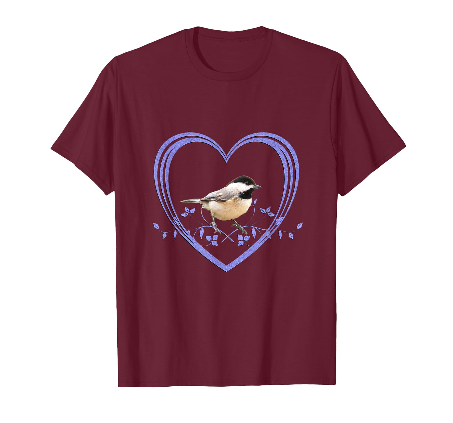 Pretty Chickadee In Heart T-Shirt