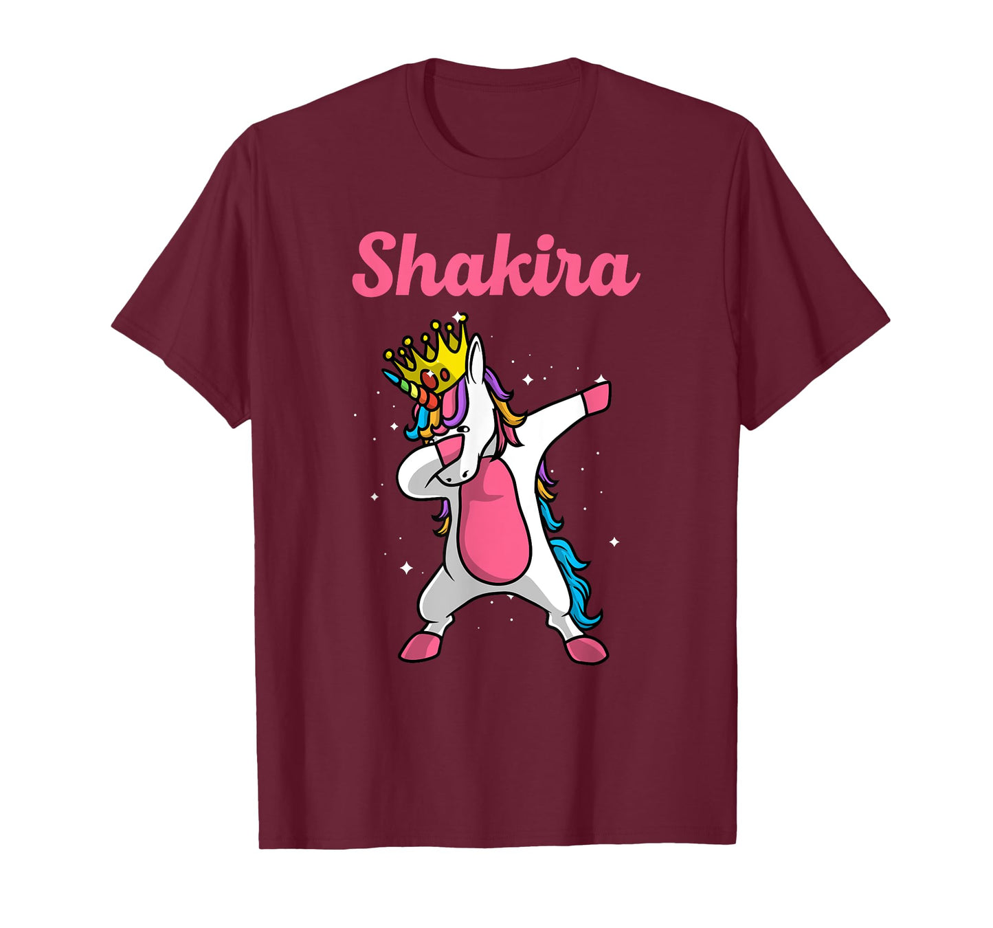 SHAKIRA Name Personalized Birthday Dabbing Unicorn Queen T-Shirt