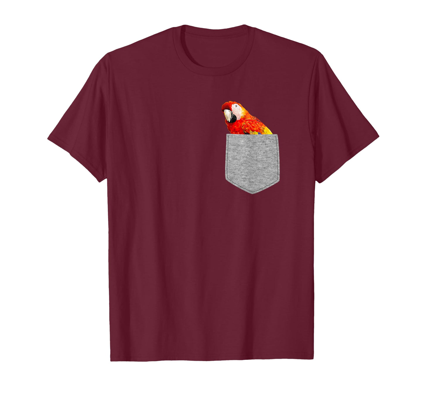 Fake Pocket Red Macaw Parrot Funny Bird Cool Novelty T-Shirt T-Shirt