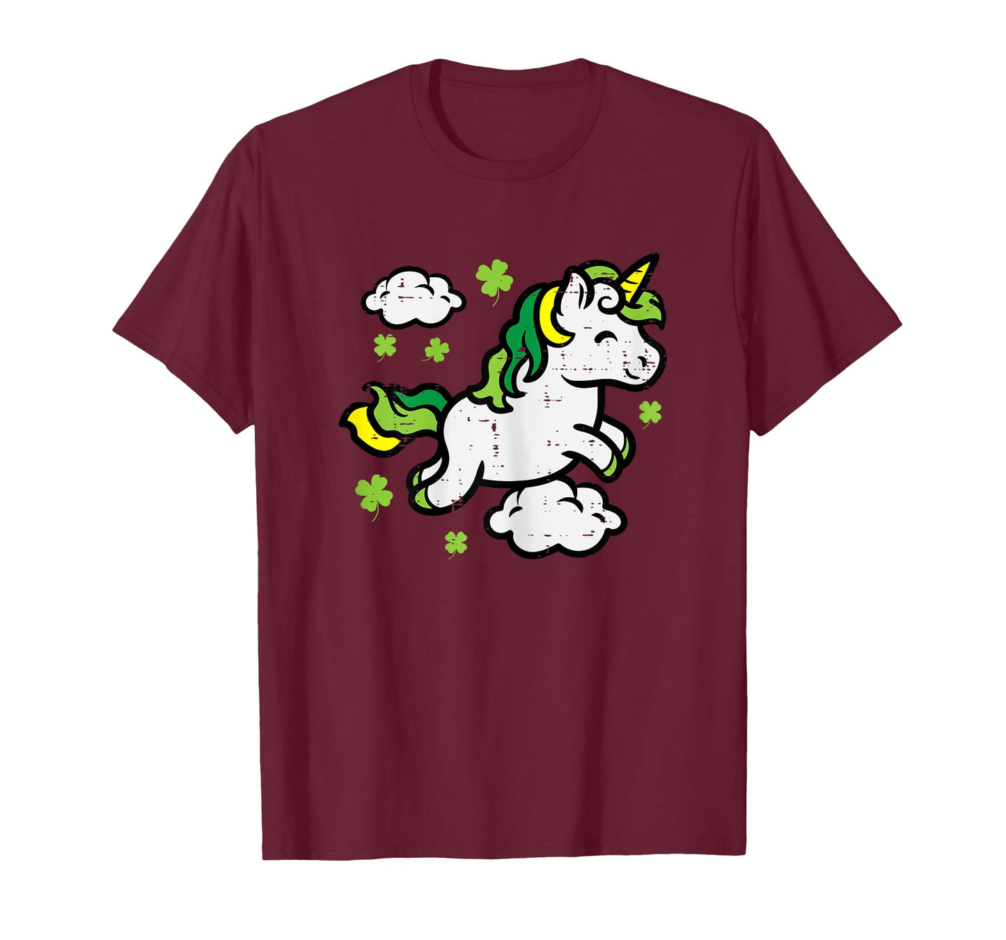 St Patricks Day Unicorn Shamrocks Saint Pattys Girls Kids T-Shirt