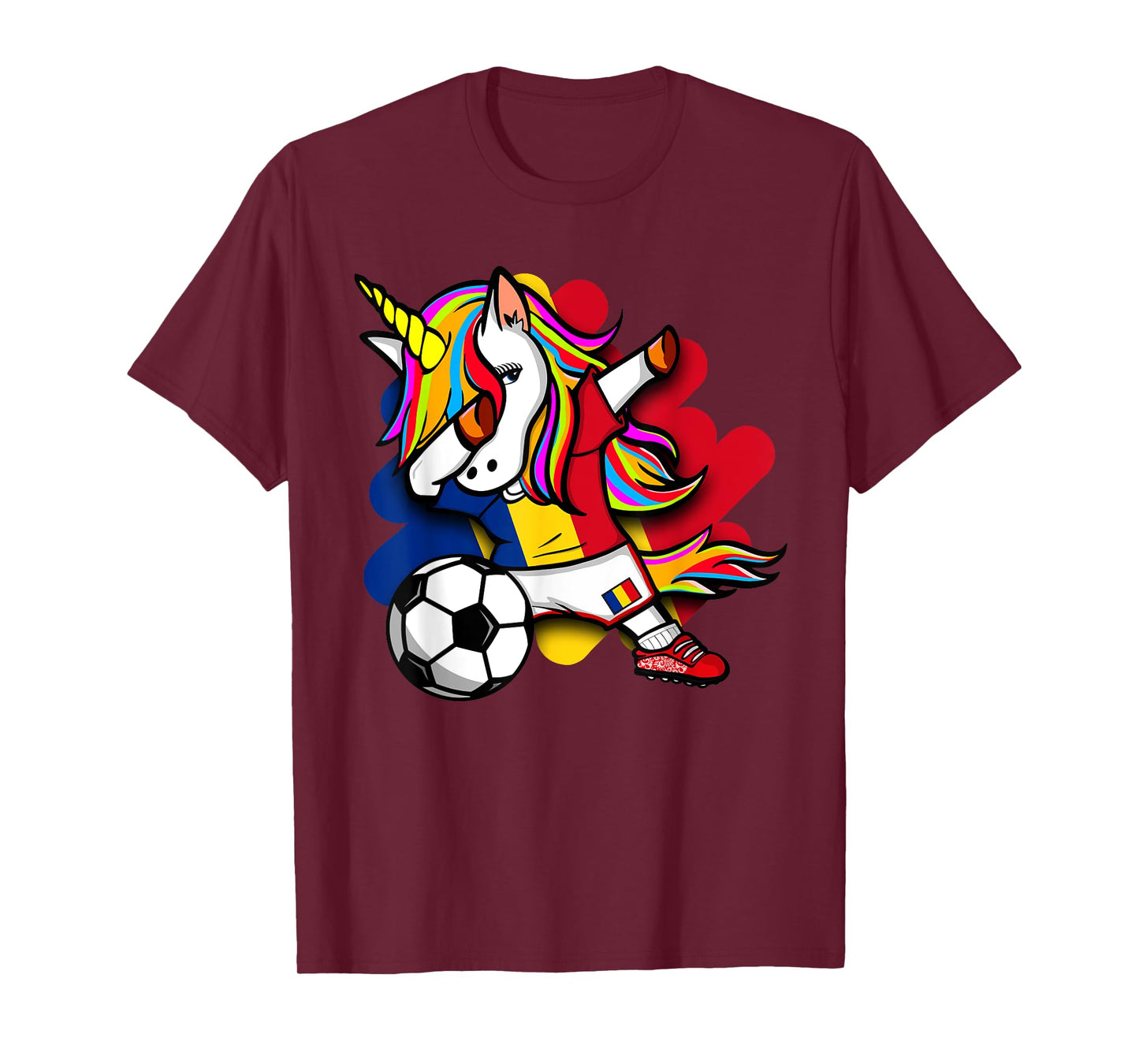 Dabbing Unicorn Romania Soccer Fans Jersey Romanian Football T-Shirt