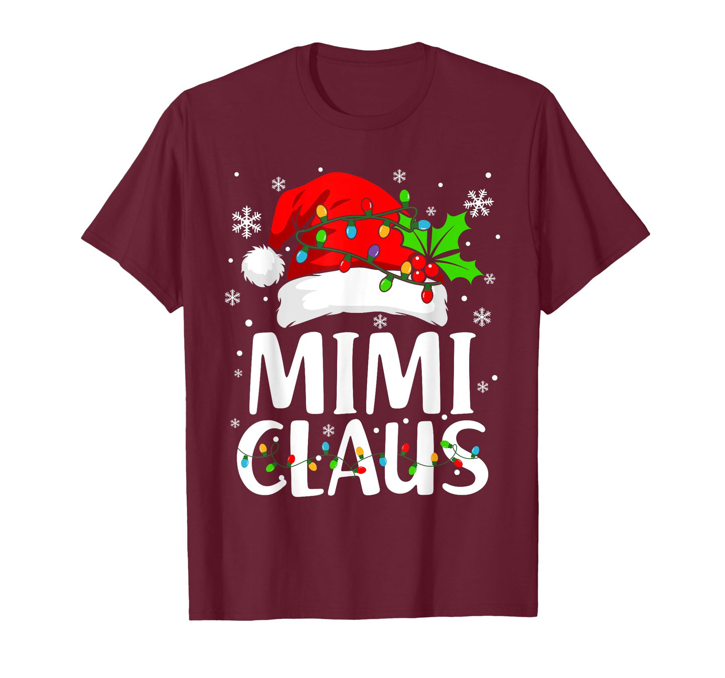 Mimi Claus Shirt Christmas Lights Pajama Family Matching T-Shirt