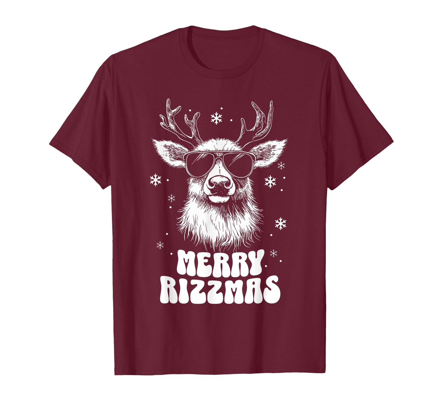 Merry Rizzmas Women Kids School Funny Christmas Reindeer T-Shirt