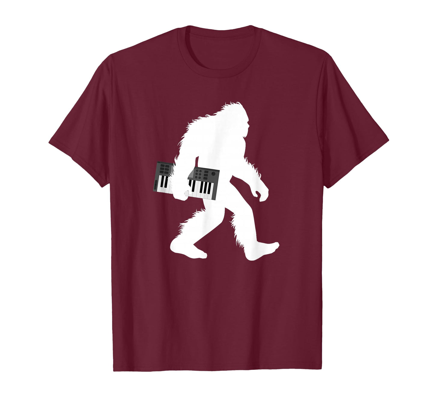 Bigfoot With Piano Shirt, Sasquatch Music Keyboard Tee Gift T-Shirt