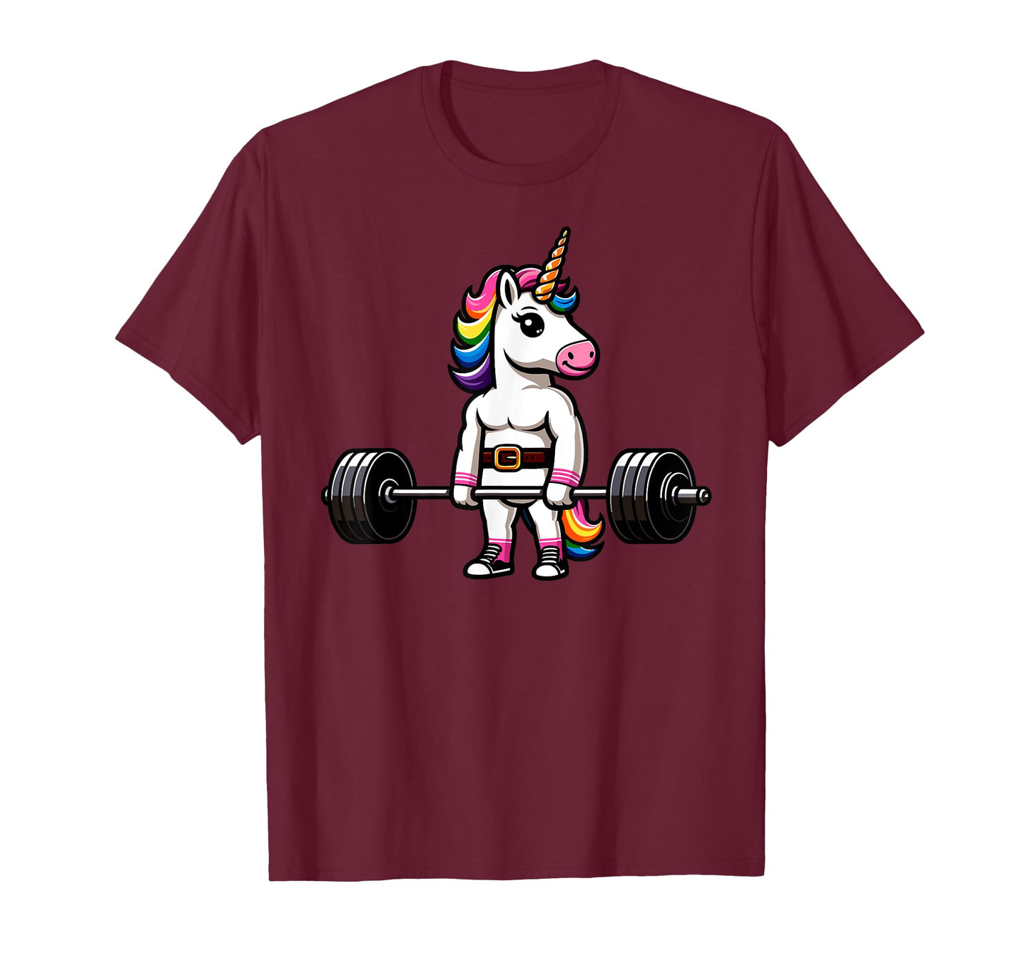 Muscle Gym Unicorn Bodybuilder Tee Nerd Weightlifting Funny T-Shirt