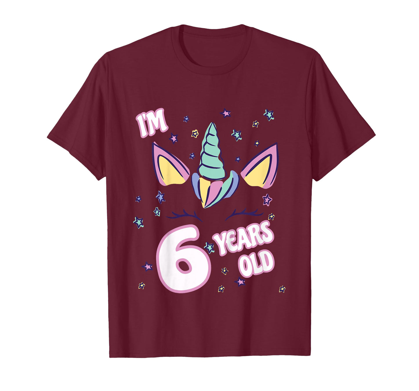 Unicorn 6th birthday i'm 6 years old girl unicorn design T-Shirt