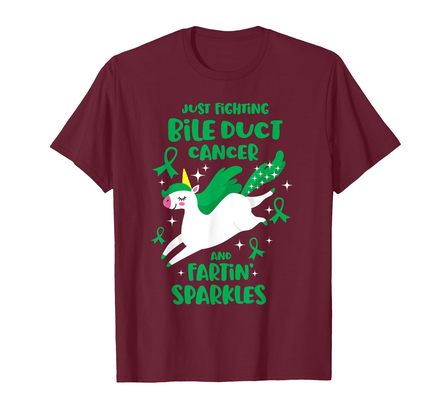 Fighting Bile Duct Cancer Quote Farting Unicorn Awareness T-Shirt