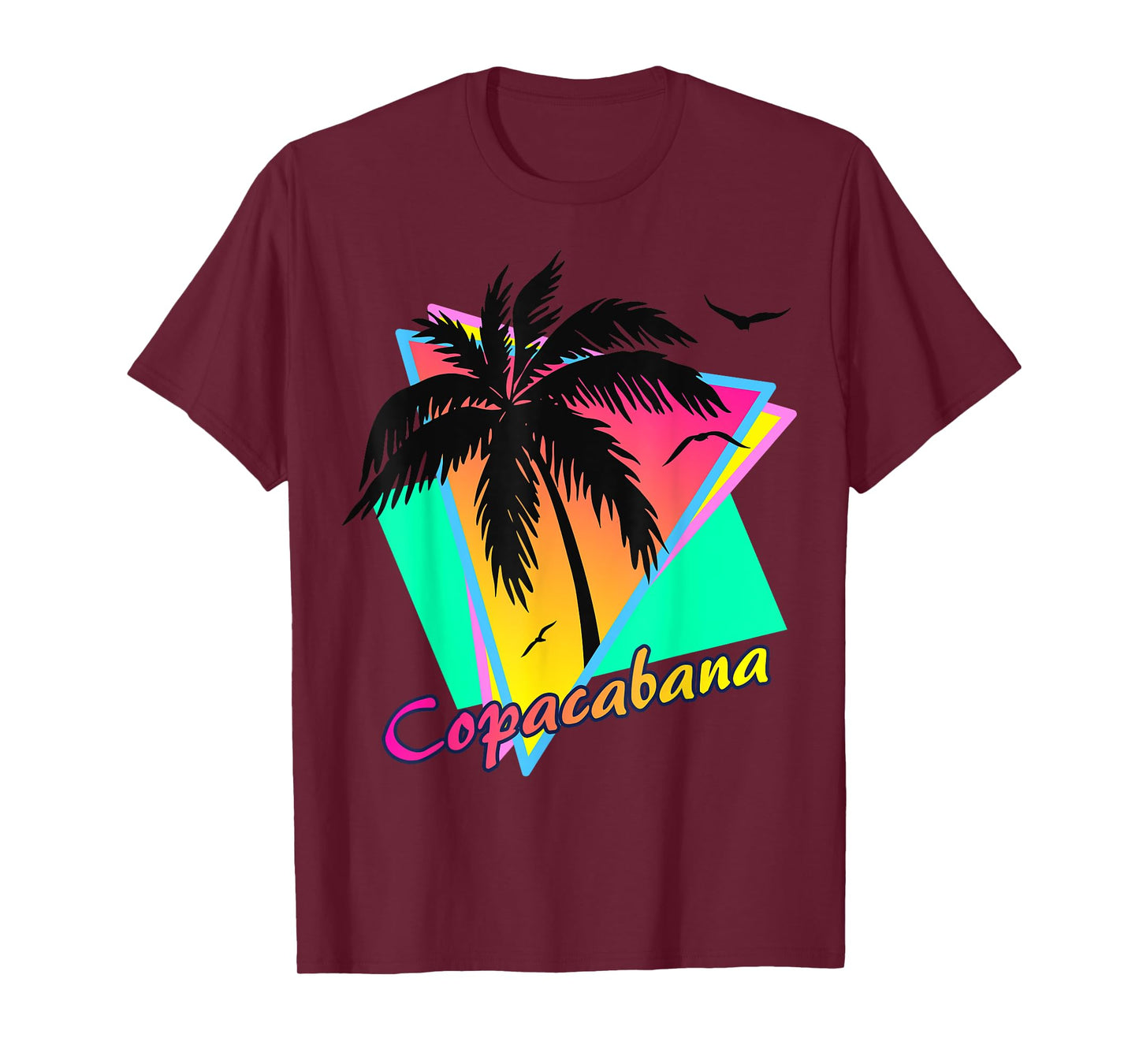 Copacabana Tropical Summer Beach Palm Tree Sunset T-Shirt