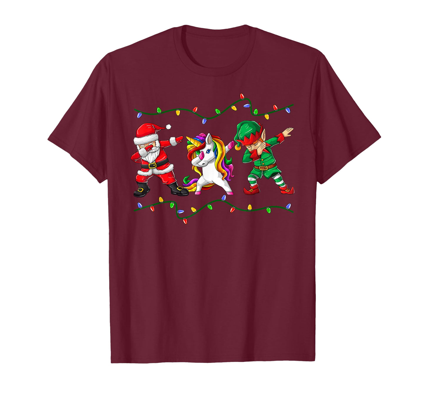 Dabbing Santa Elf Unicorn Christmas Kids Boys Men Xmas Gifts T-Shirt