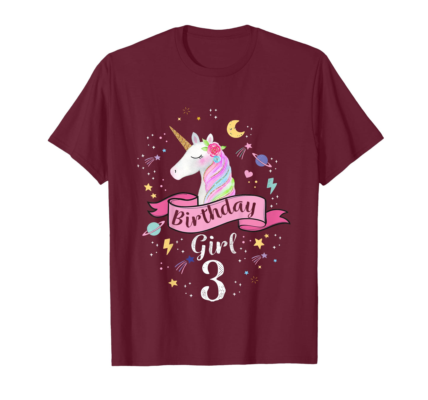 3 Year Old Girl Birthday Unicorn Shirt 3rd Birthday T-Shirt