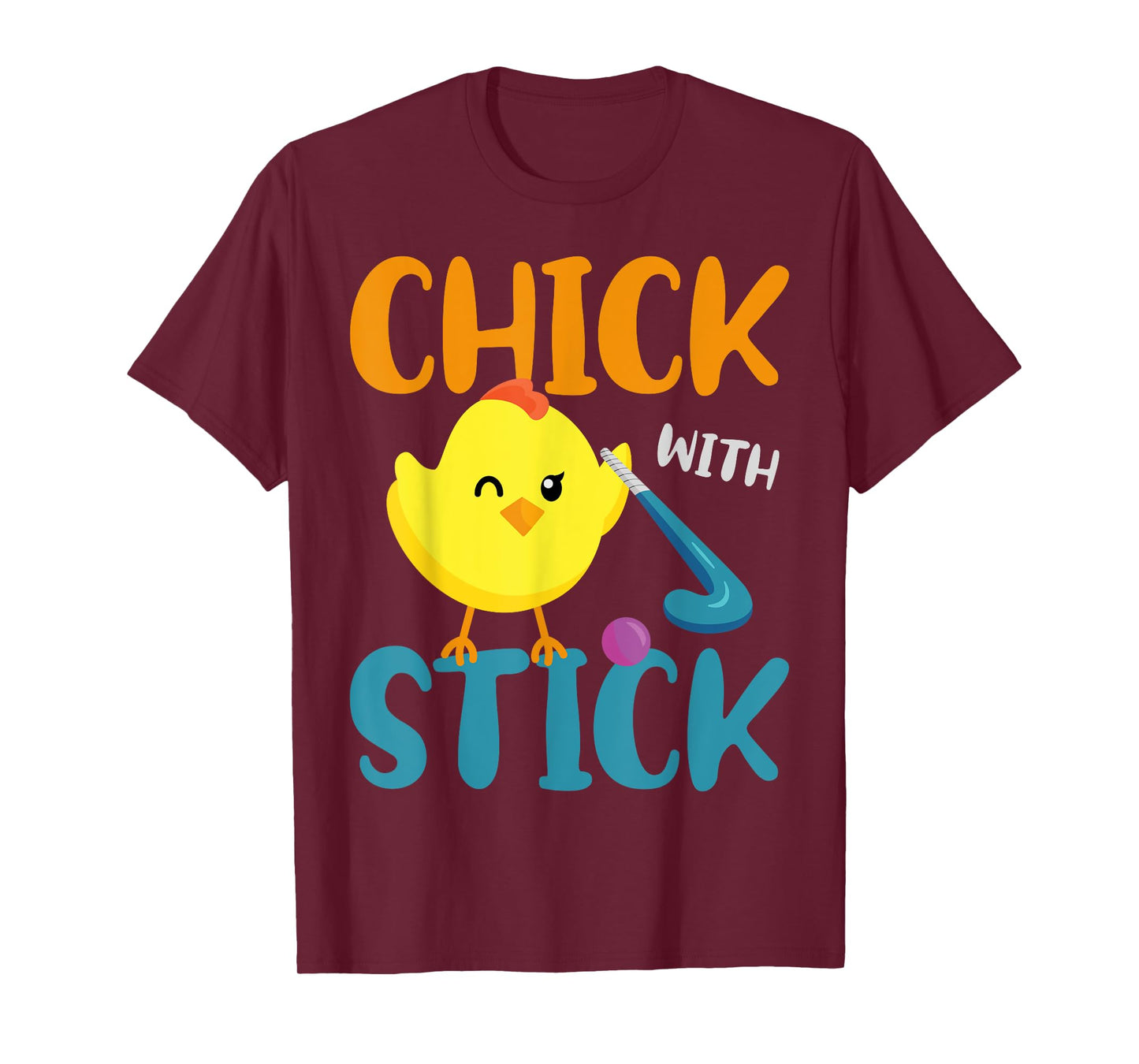 Field Hockey Chicken Chick With Stick T-Shirt