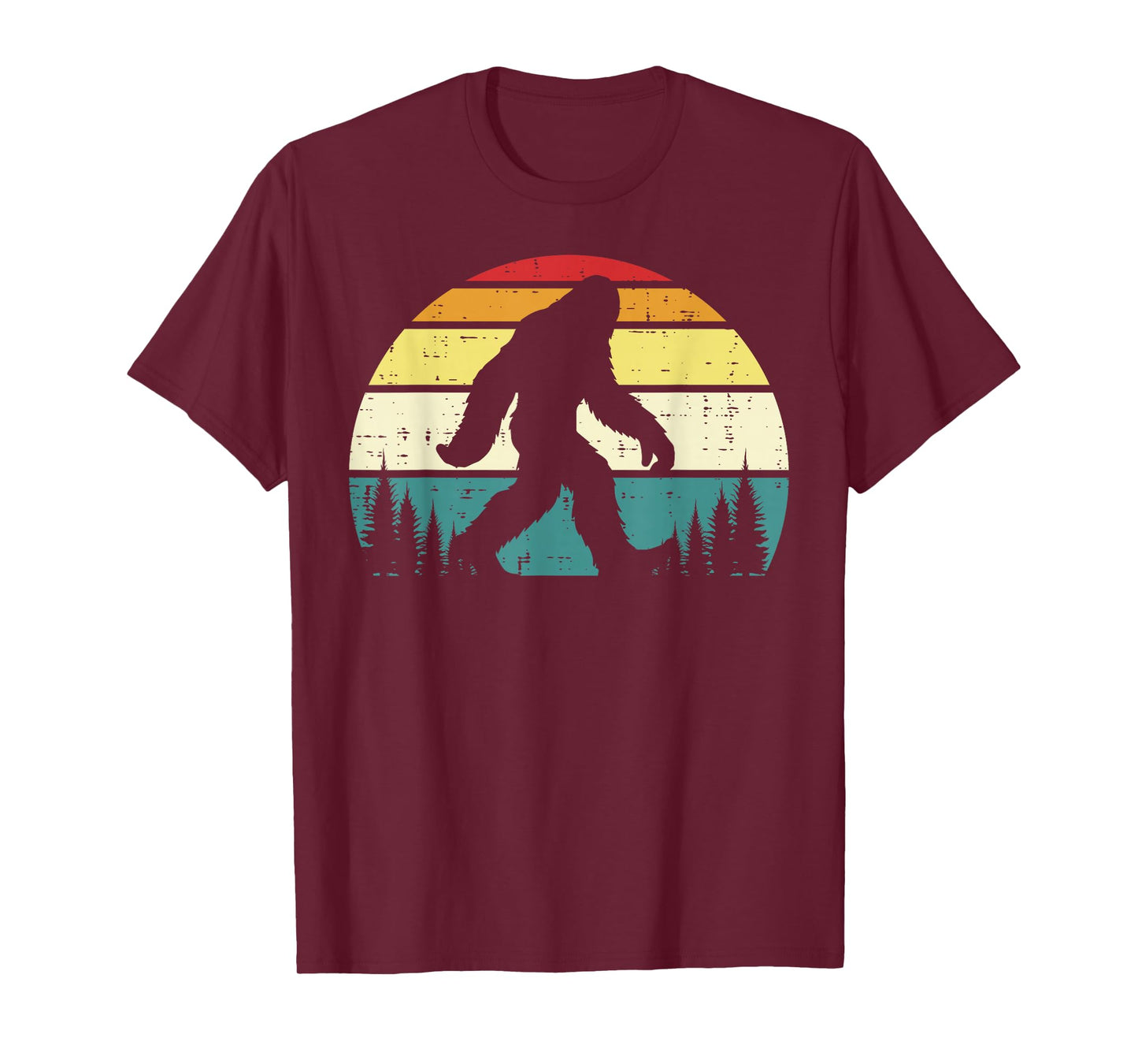 Bigfoot Sasquatch Silhouette Sunset Retro Men Women Kids T-Shirt