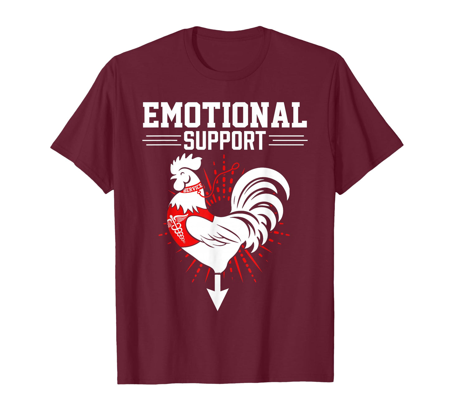 Emotional Support Cock Dirty Humor Chicken Funny Adult T-Shirt