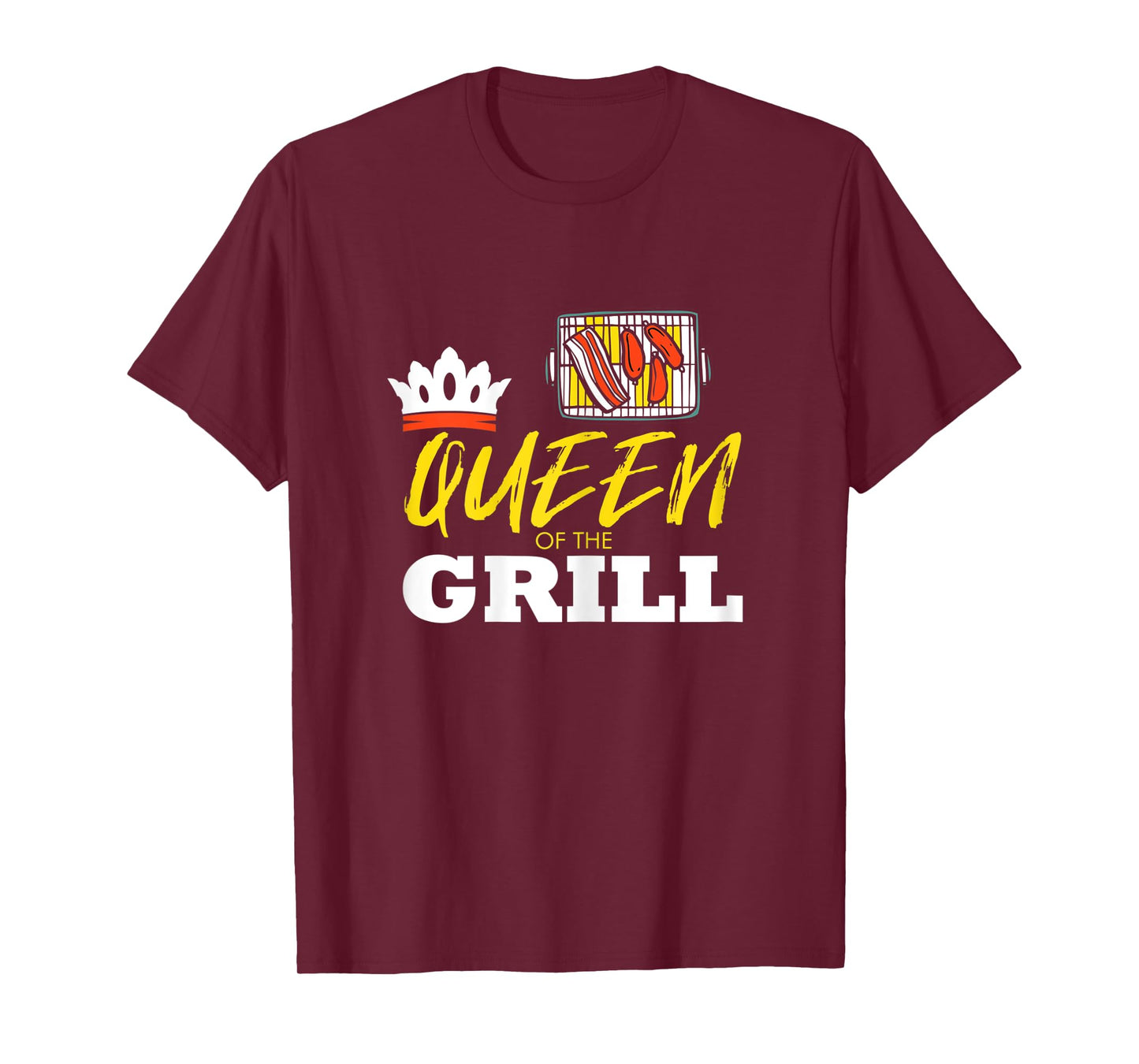 Womens Queen Of The Grill Meat Smoker BBQ Grilling Pitmaster Womens T-Shirt