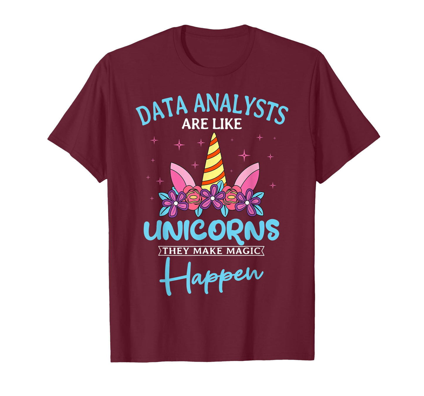 Data Analyst Statistician Consultant Charts Data Unicorn T-Shirt