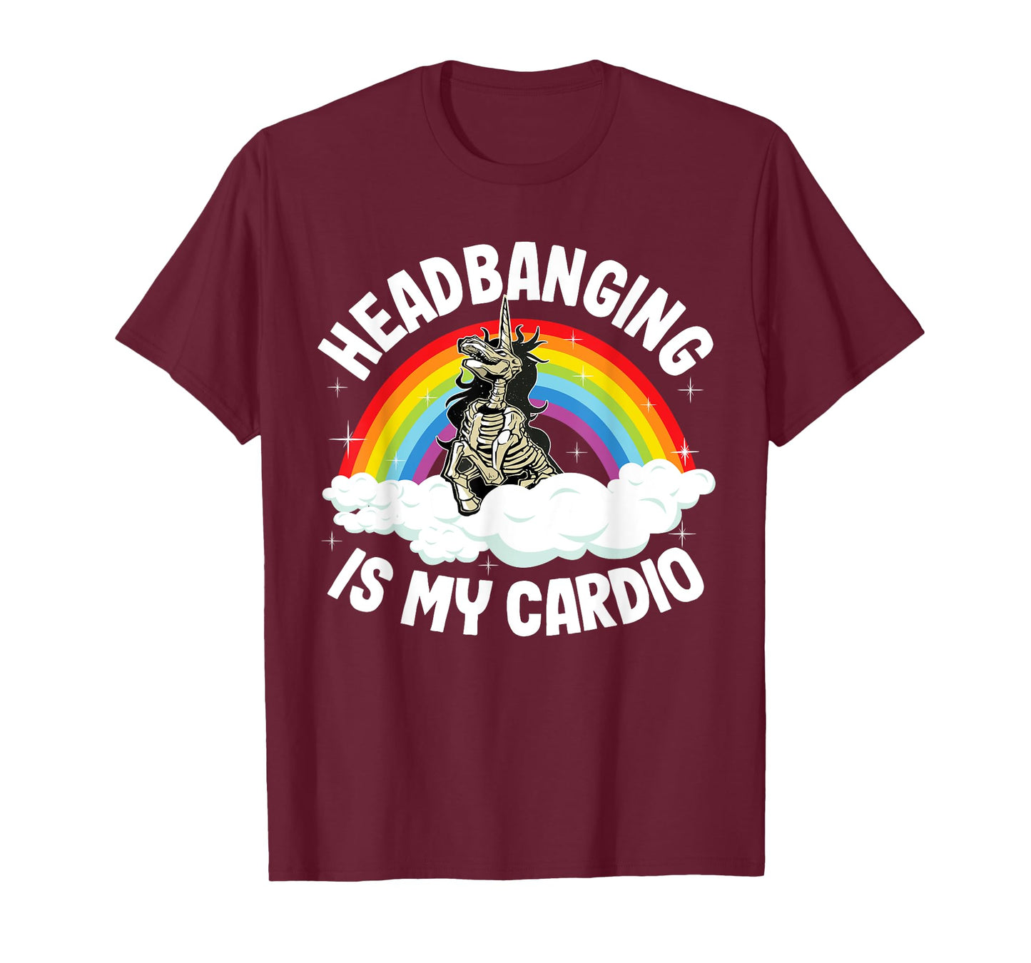 Headbanging Is My Cardio Funny Heavy Metal Unicorn T-Shirt