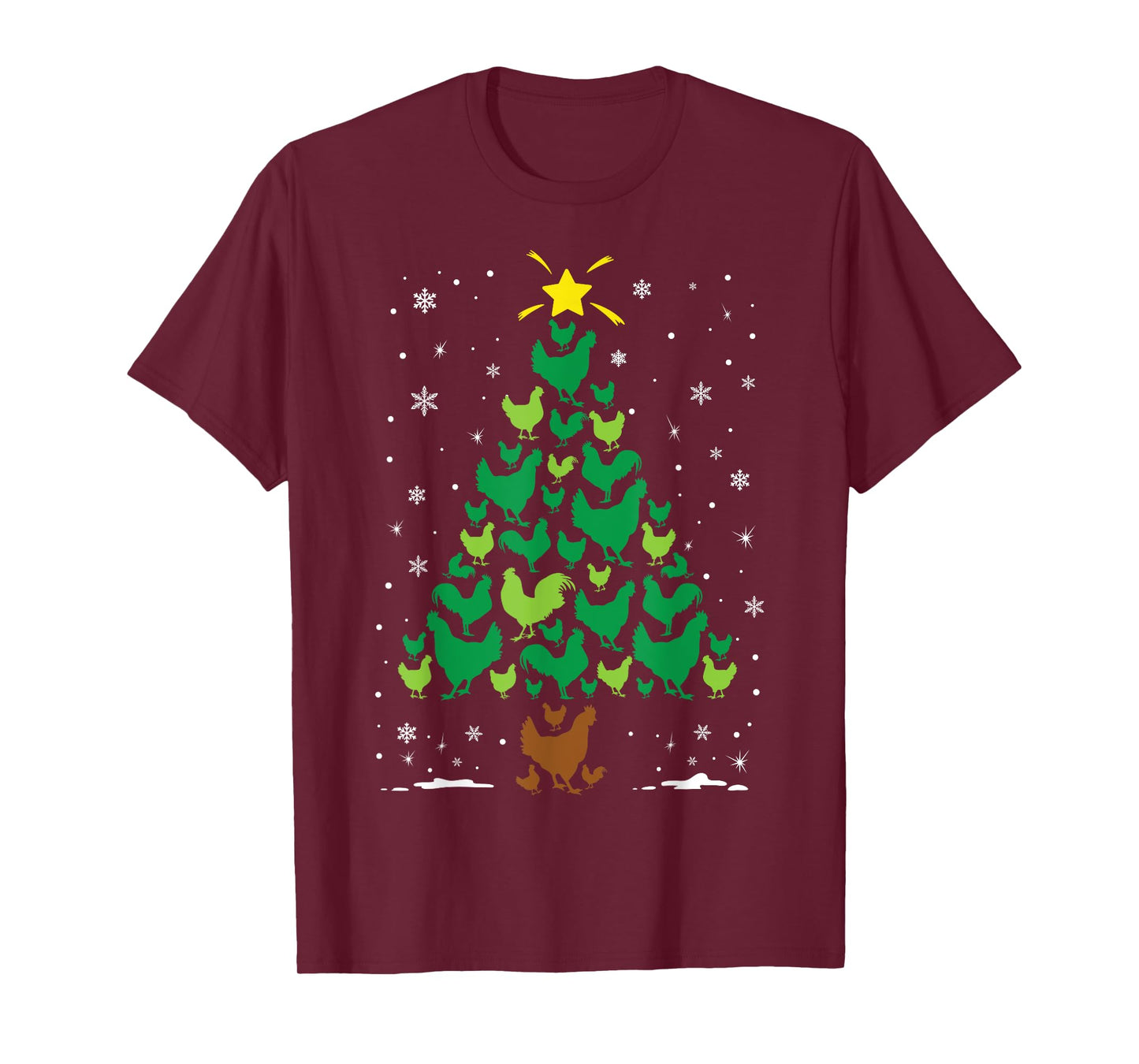 Chicken Hen Lovers Holiday Family Matching Christmas Tree T-Shirt