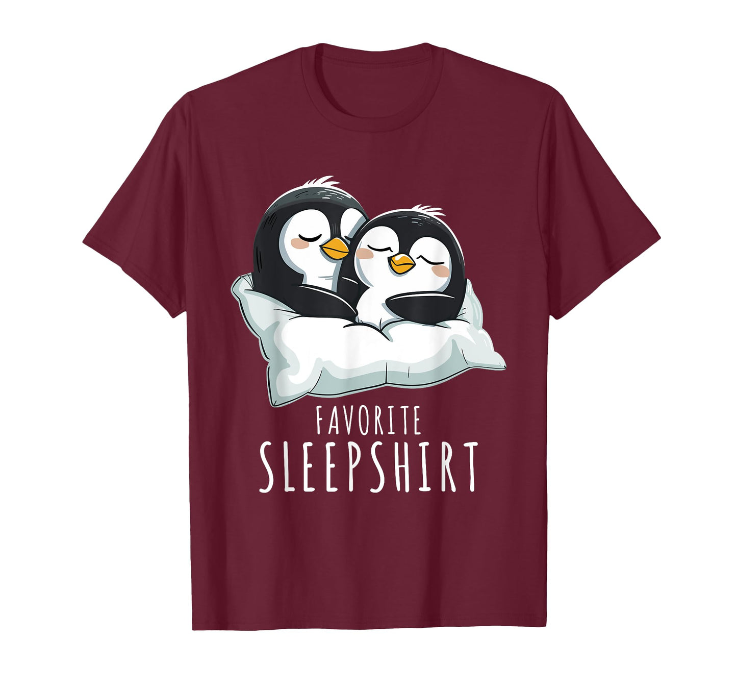 Couples Penguin Pajama Favourite Sleepshirt Penguins T-Shirt, Small, Black