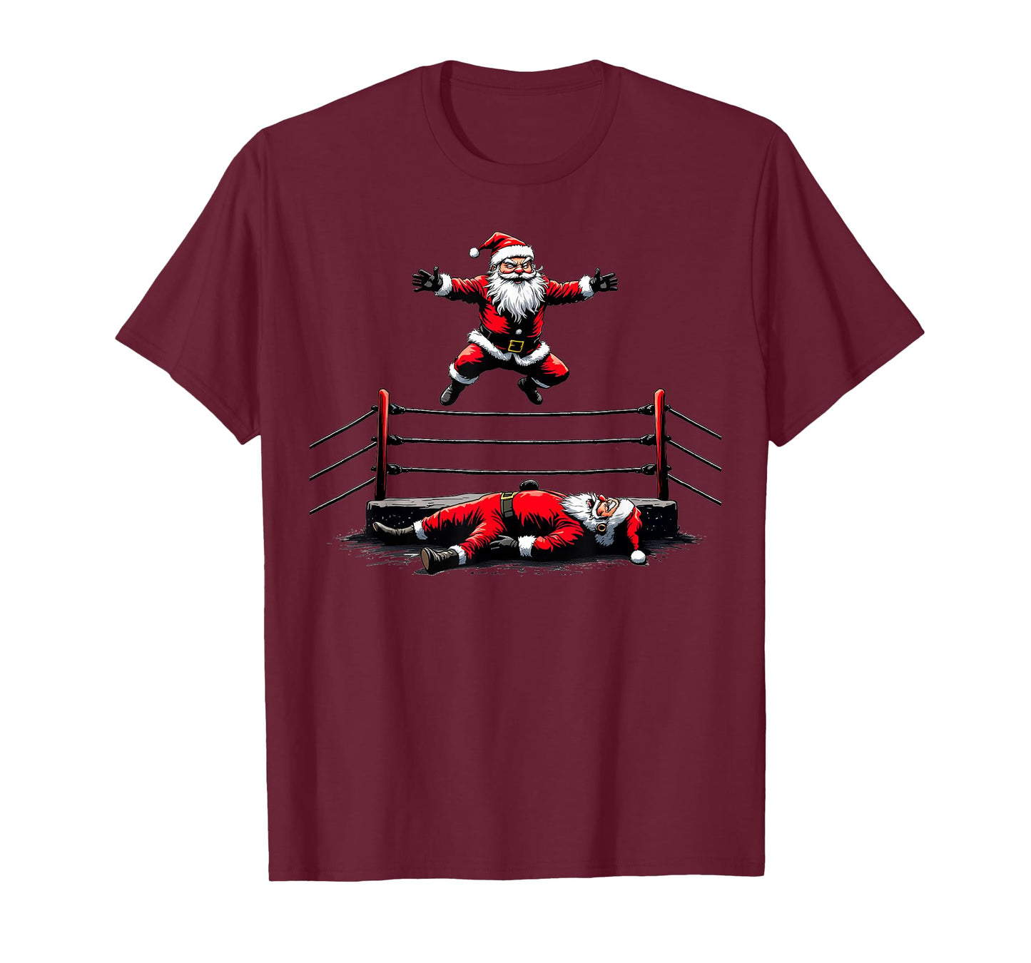 Funny Christmas Santa Claus Graphic Wrestling Wrestler T-Shirt