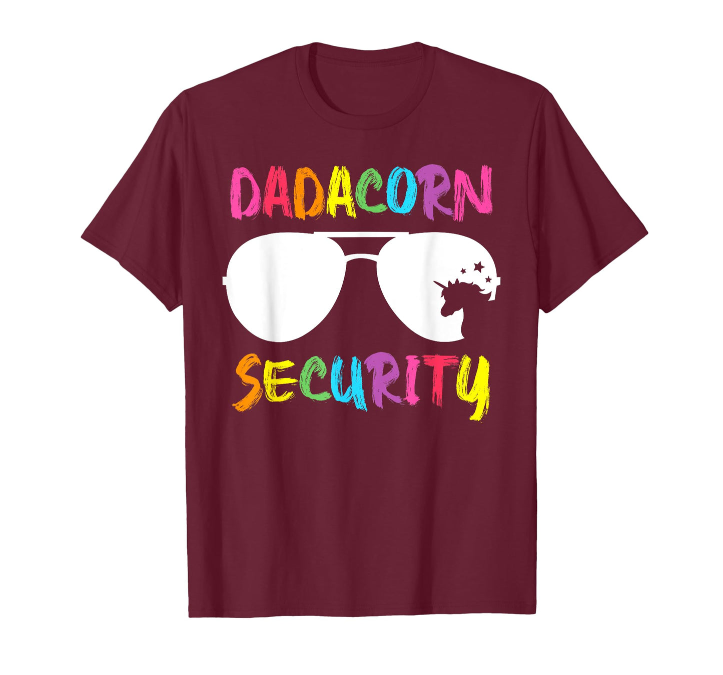 Dadacorn Security Unicorn Dad and Girl Papa Fathers Day Gift T-Shirt