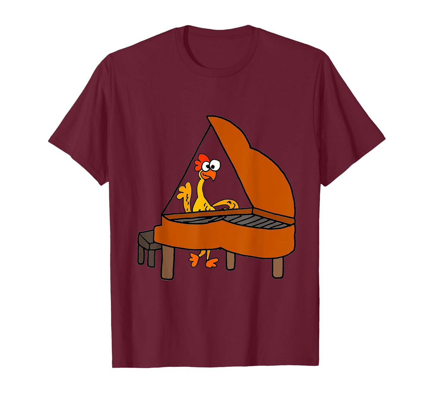 SmileteesMusic Funny Rubber Chicken Playing Piano T-shirt T-Shirt