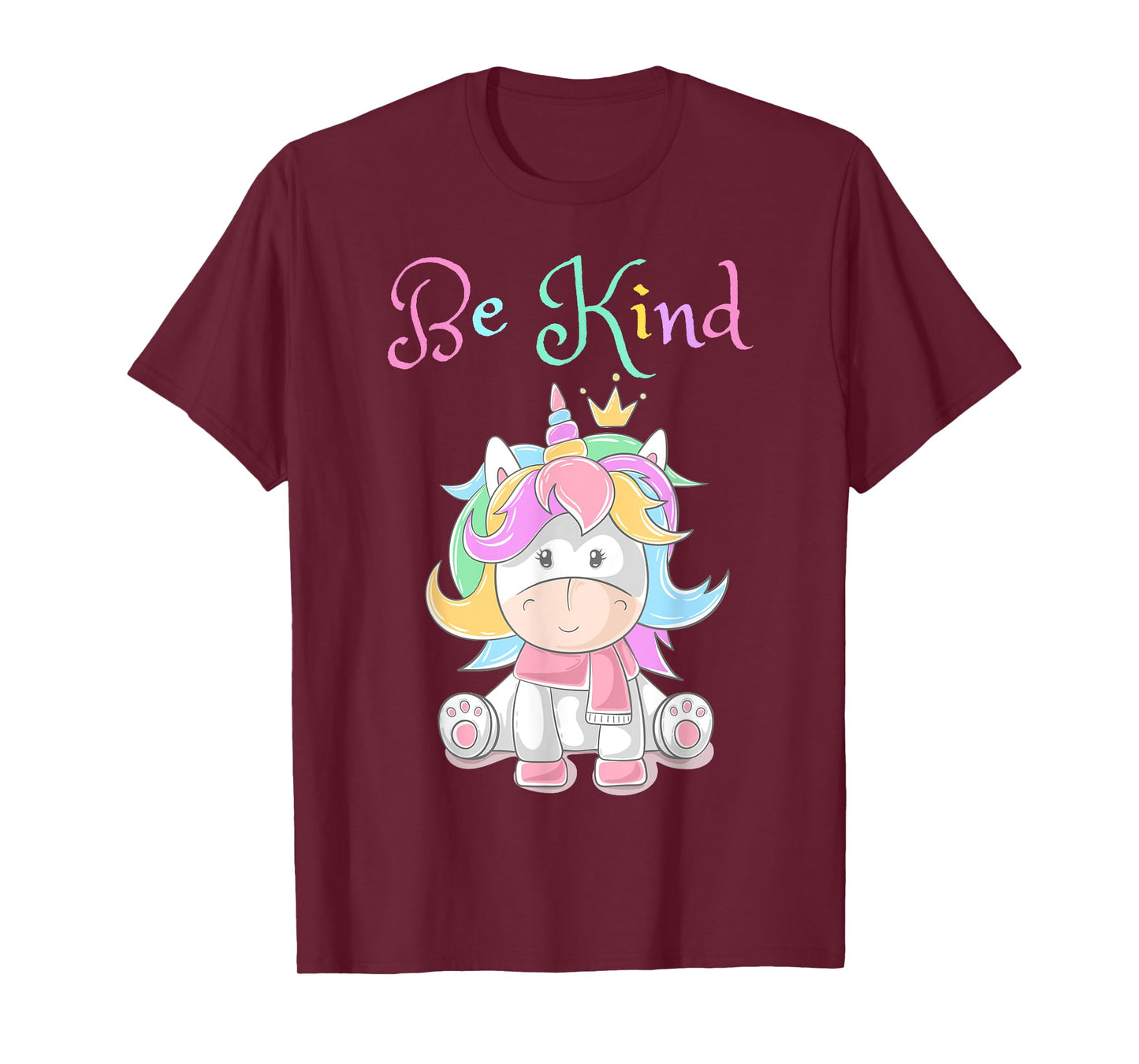 Be Kind Unicorn Shirt for Girls, Rainbow Unicorn Be Kind T-Shirt