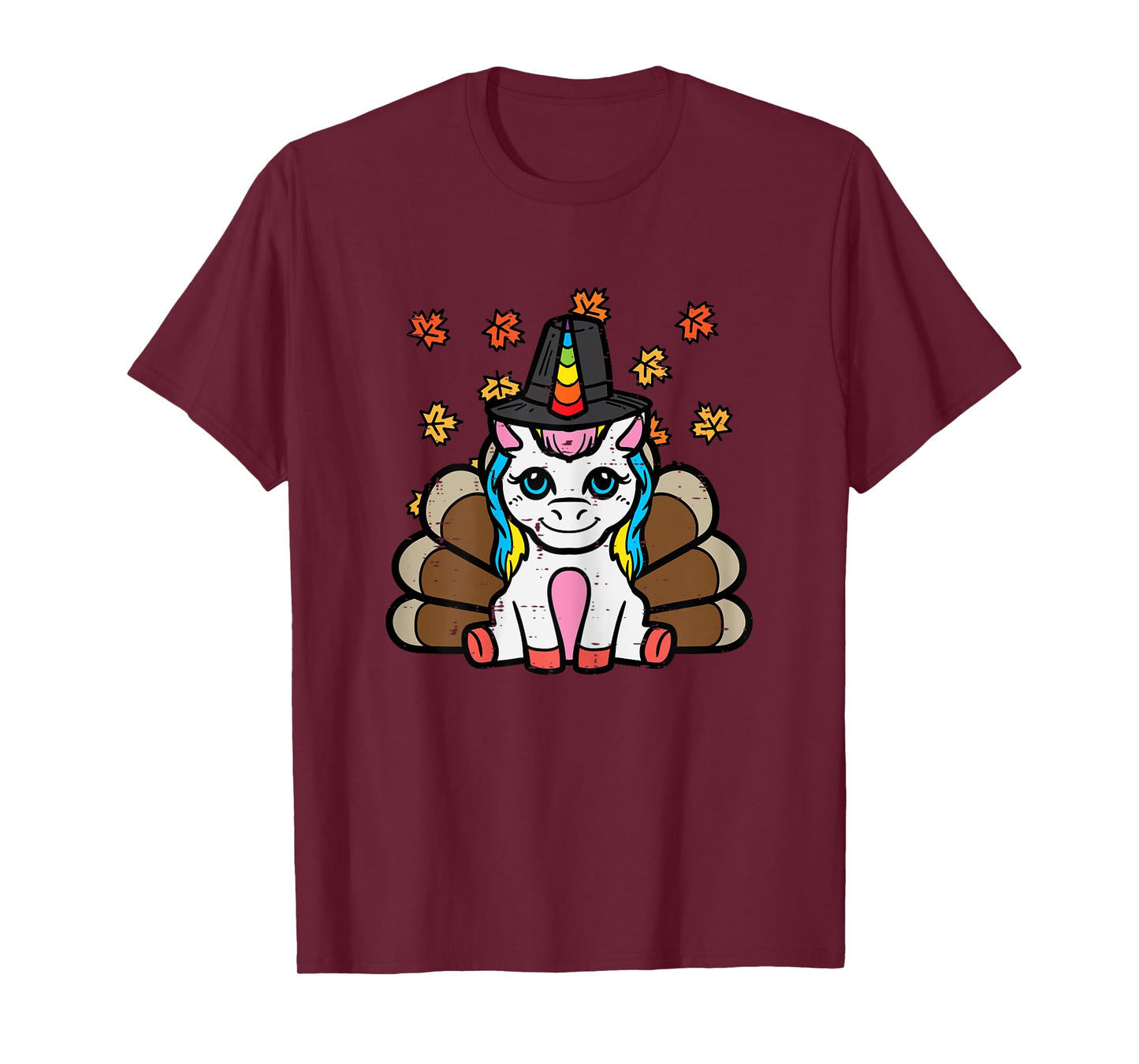 Thanksgiving Unicorn Turkey Fall Girls Kids Toddler Women T-Shirt