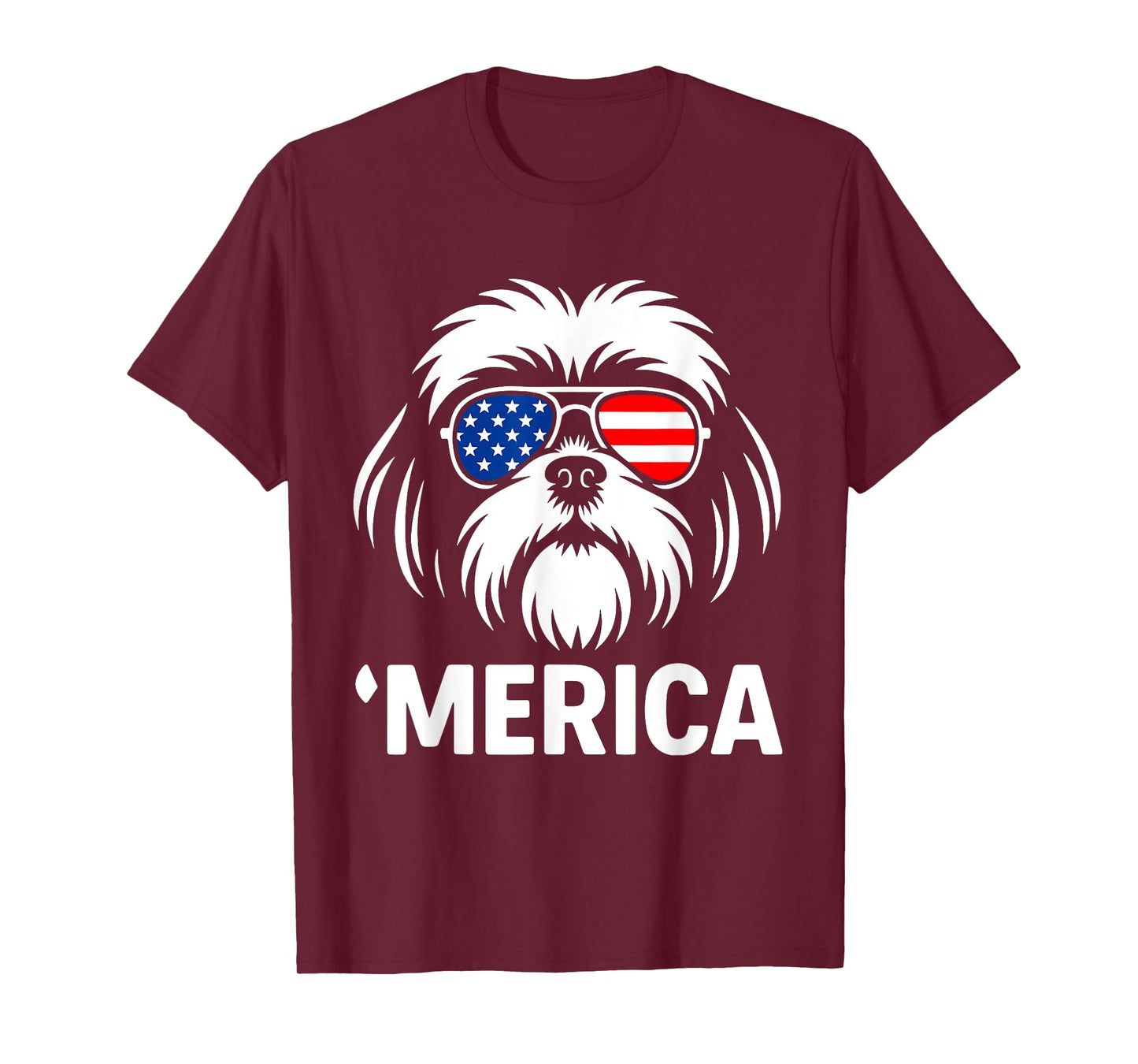 Shih Tzu Merica 4th of July Dog Patriotic Shih Tzu Mom Dad T-Shirt