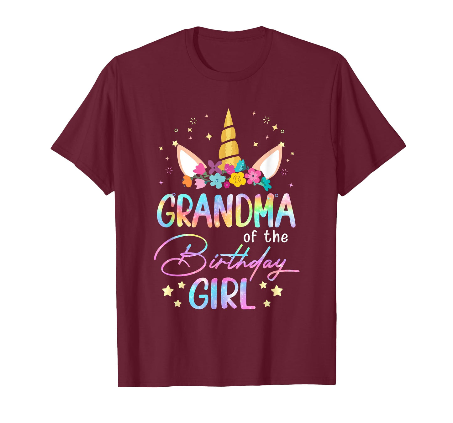 Unicorn Grandma Of The Birthday Girl Unicorn Flower Birthday T-Shirt