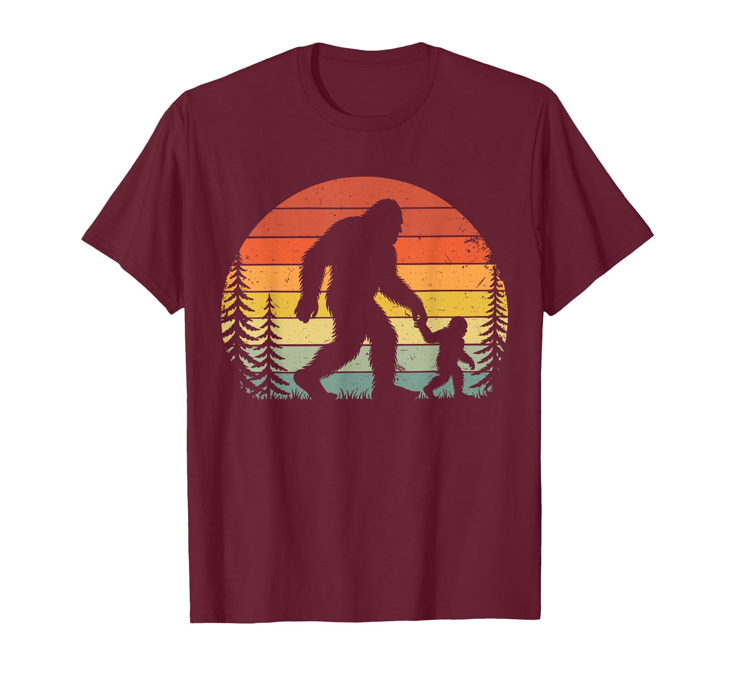 Retro Vintage Bigfoot Dad Fathers Day Father Son Matching T-Shirt