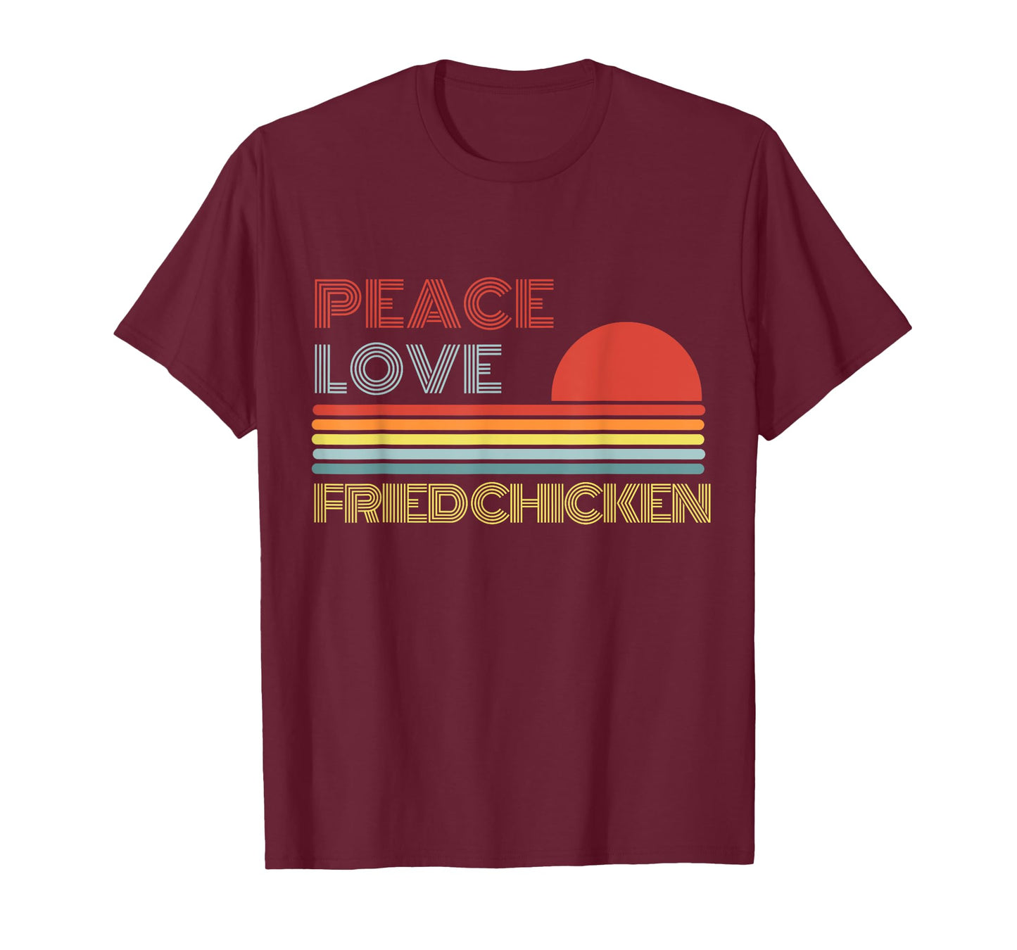 Peace Love Fried Chicken Retro Vintage T-Shirt