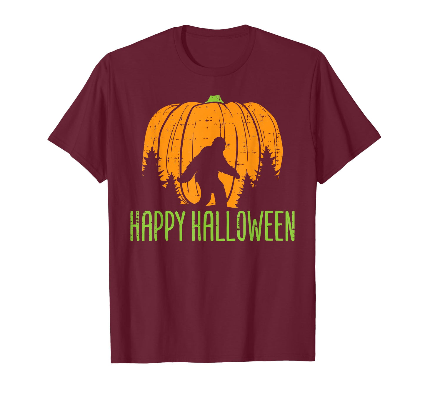 Happy Halloween Bigfoot Pumpkin Sasquatch Men Women Kids T-Shirt