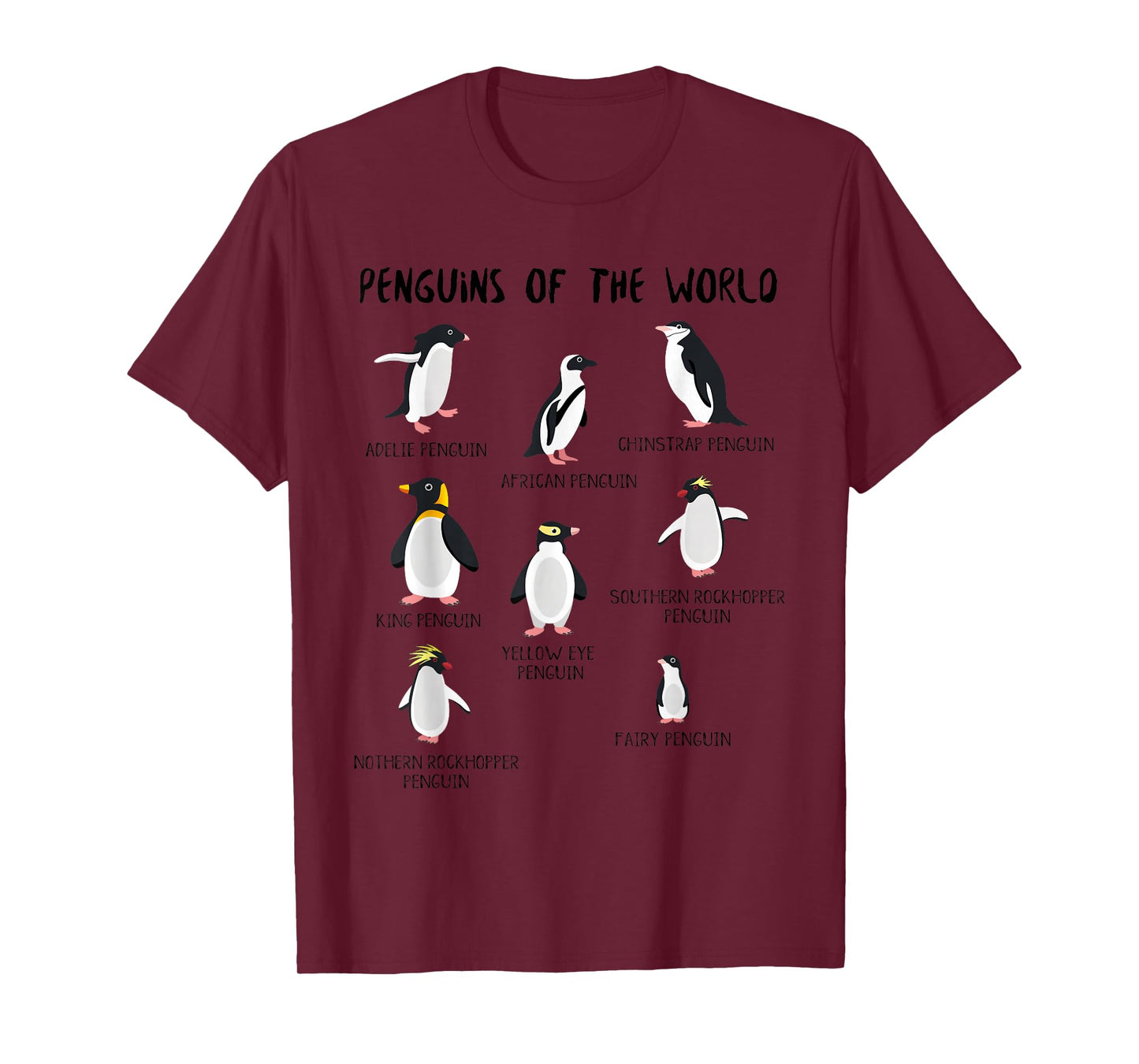 8 Rarest Penguins of the World - Funny Penguin Animals Lover T-Shirt