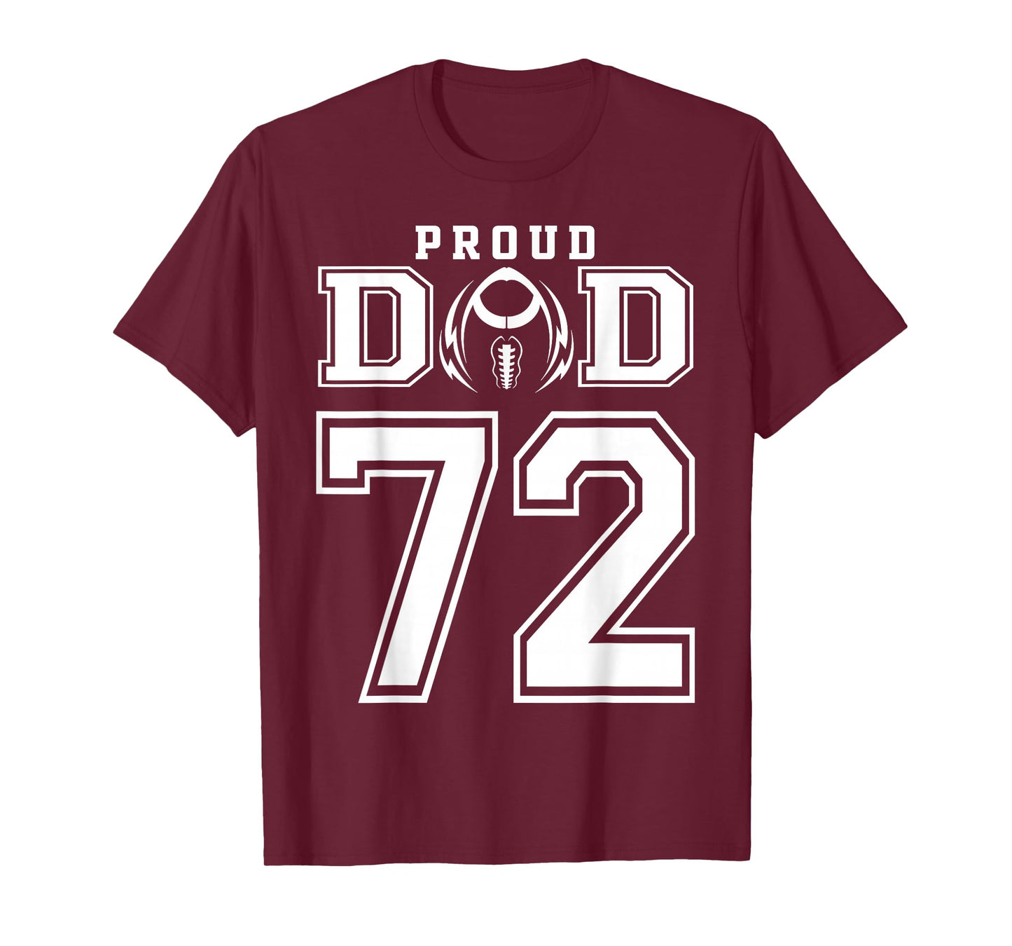 Custom Proud Football Dad Number 72 Personalized For Men T-Shirt
