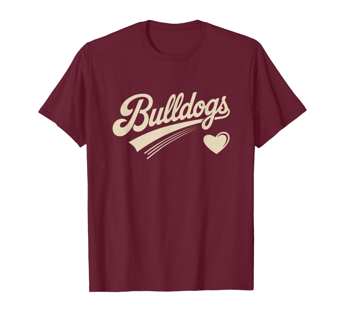 Retro Bulldogs Vintage Heart for Men Women Kids T-Shirt