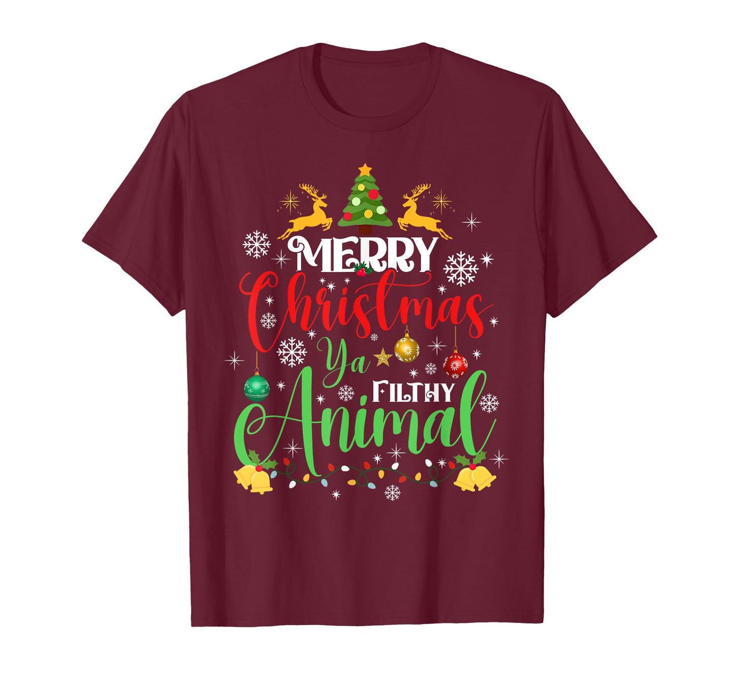 Merry Christmas Animal Filthy Ya Xmas Family Pajama T-Shirt