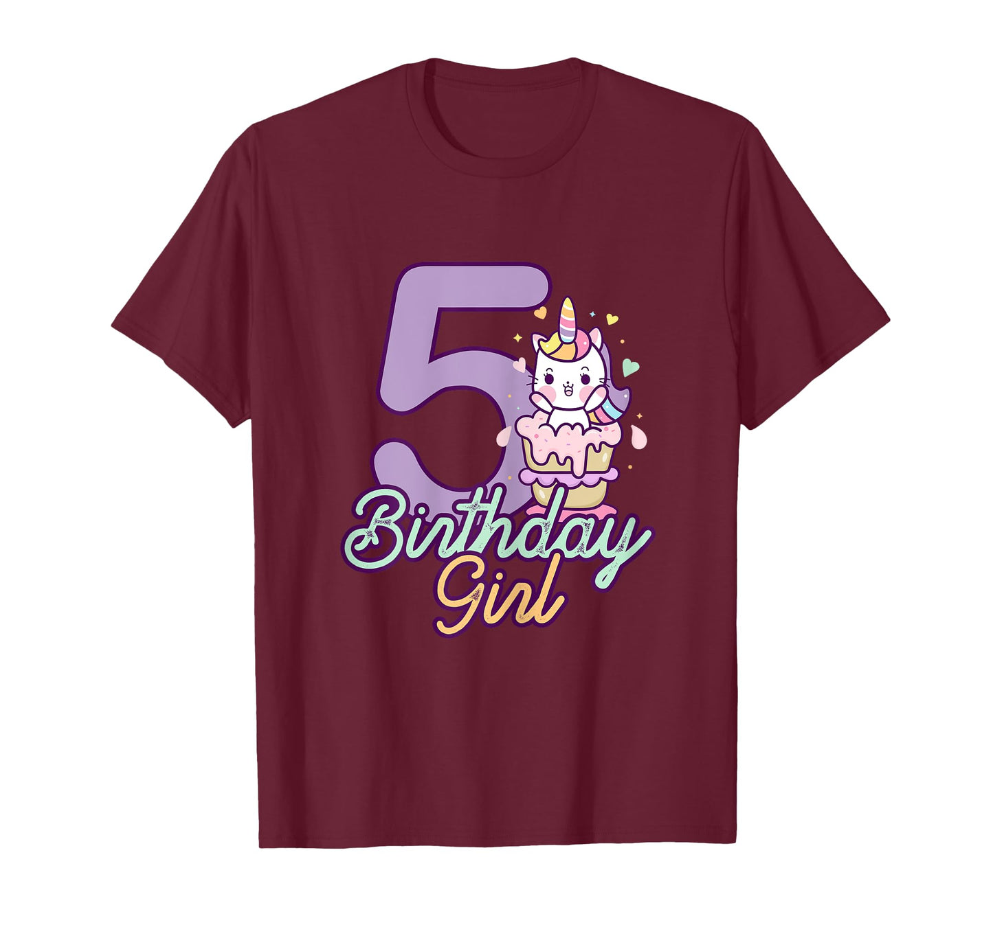 5 Years Old Birthday Girl Gifts Unicorn 5th Birthday T-Shirt
