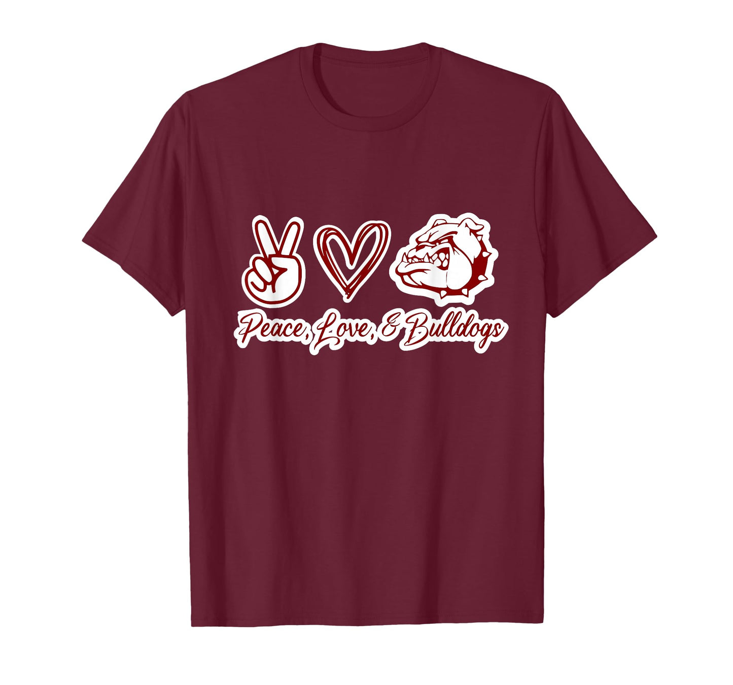 Peace love and bulldogs T-Shirt
