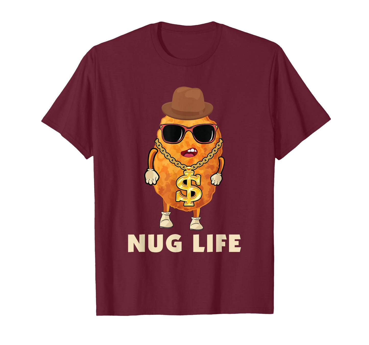Funny Chicken Nugget Nug Life Tenders Gangster Costume T-Shirt