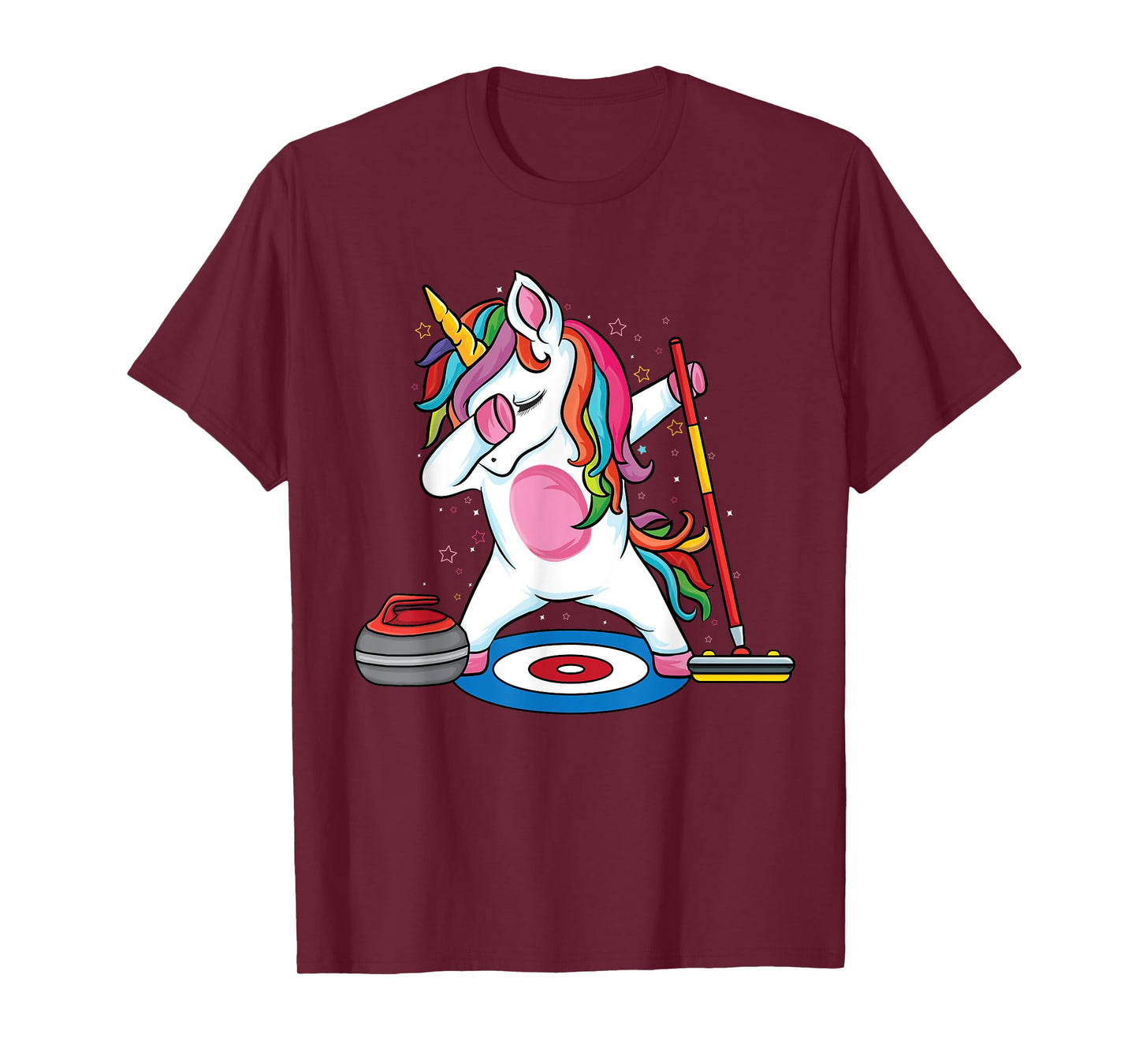 Magical Dabbing unicorn curling Player ice Sports Curling T-Shirt