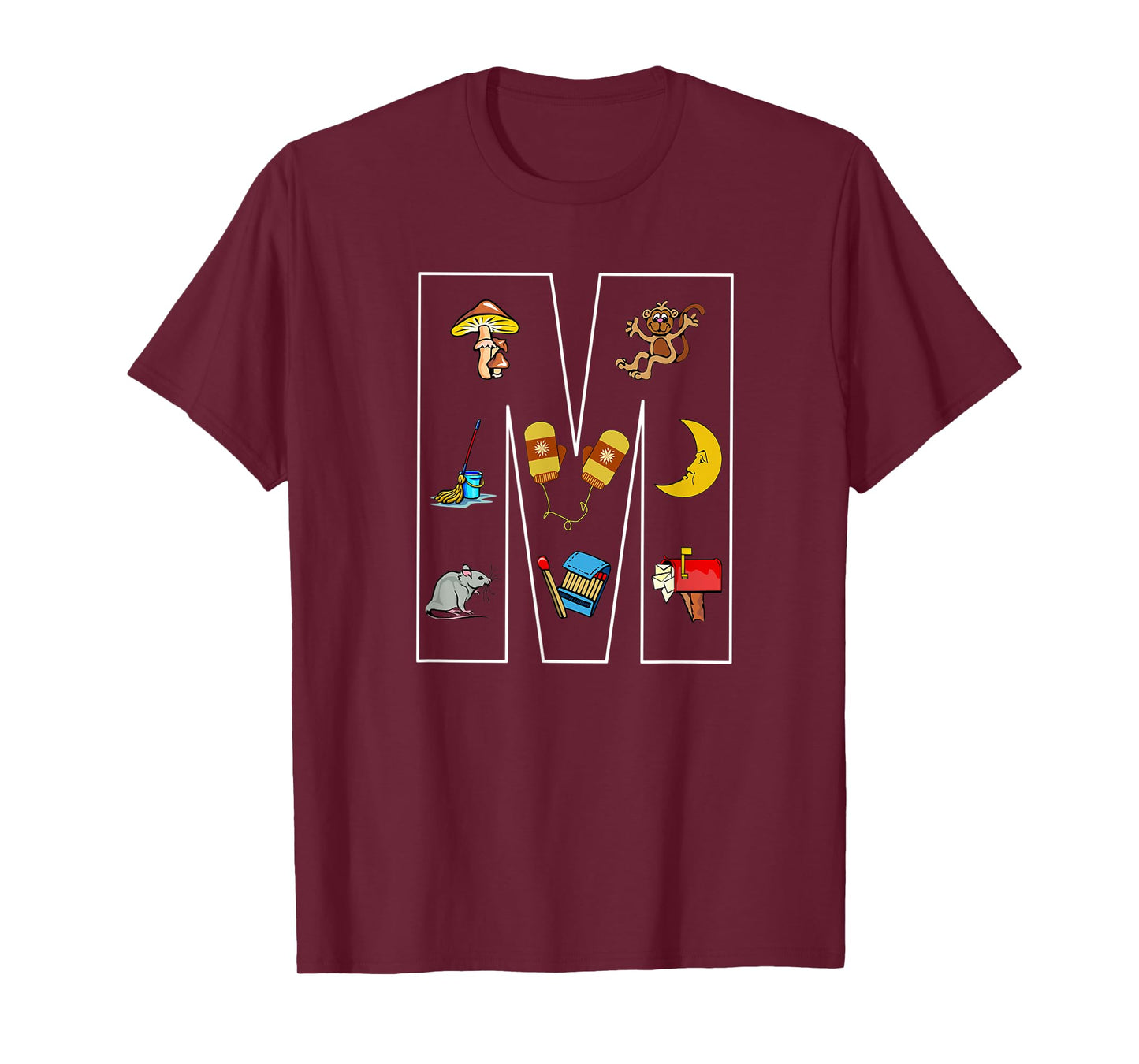 Alphabet Letter M Phonics Objects That Start With M Shirt
