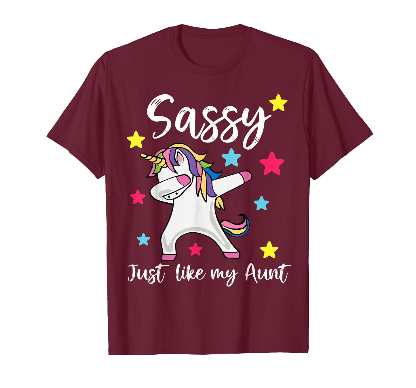 Sassy Like My Aunt Unicorn Cute Matching Niece and Auntie T-Shirt