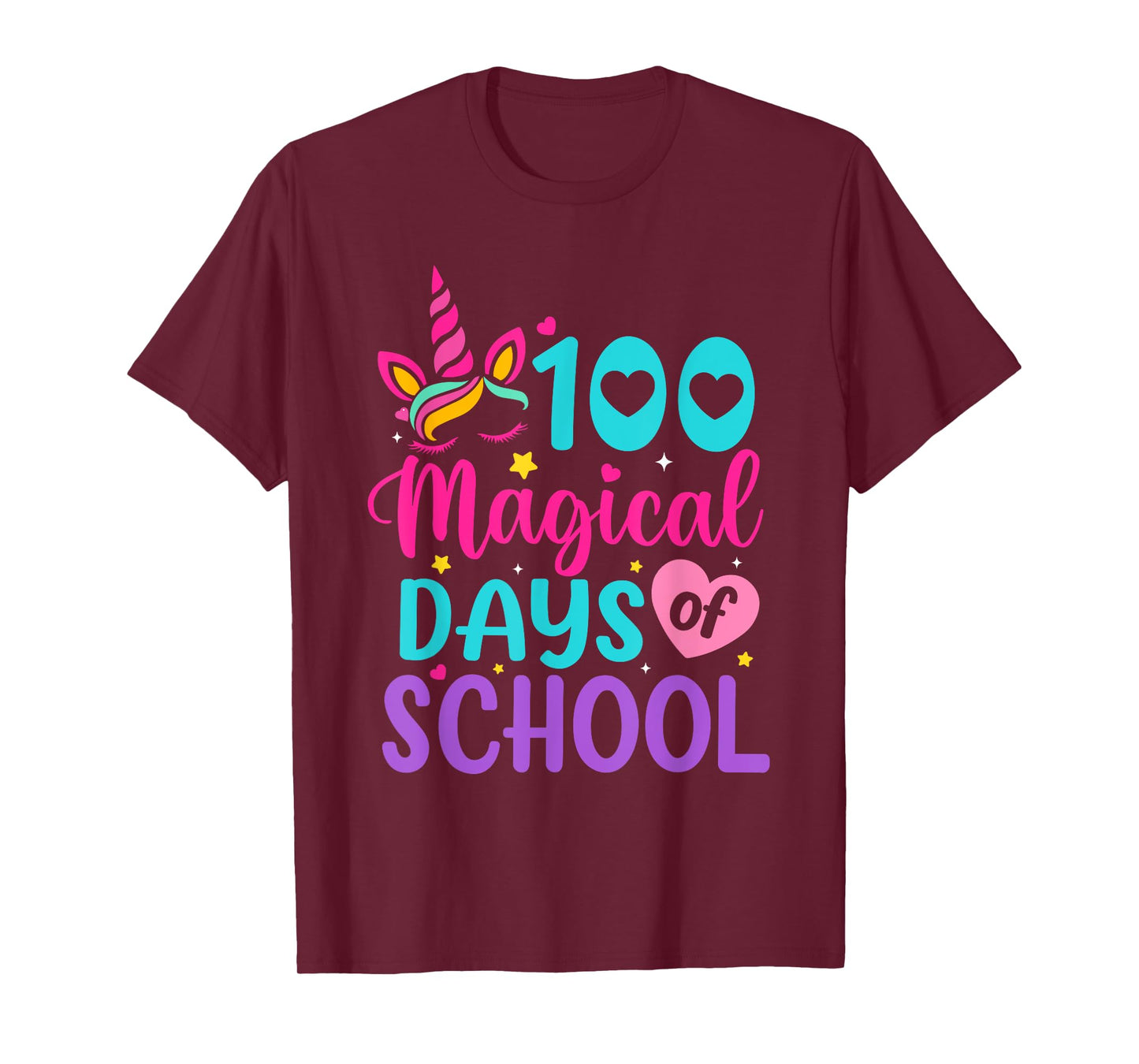 100 Magical Days Unicorn Girls Kids 100th Day Of School T-Shirt