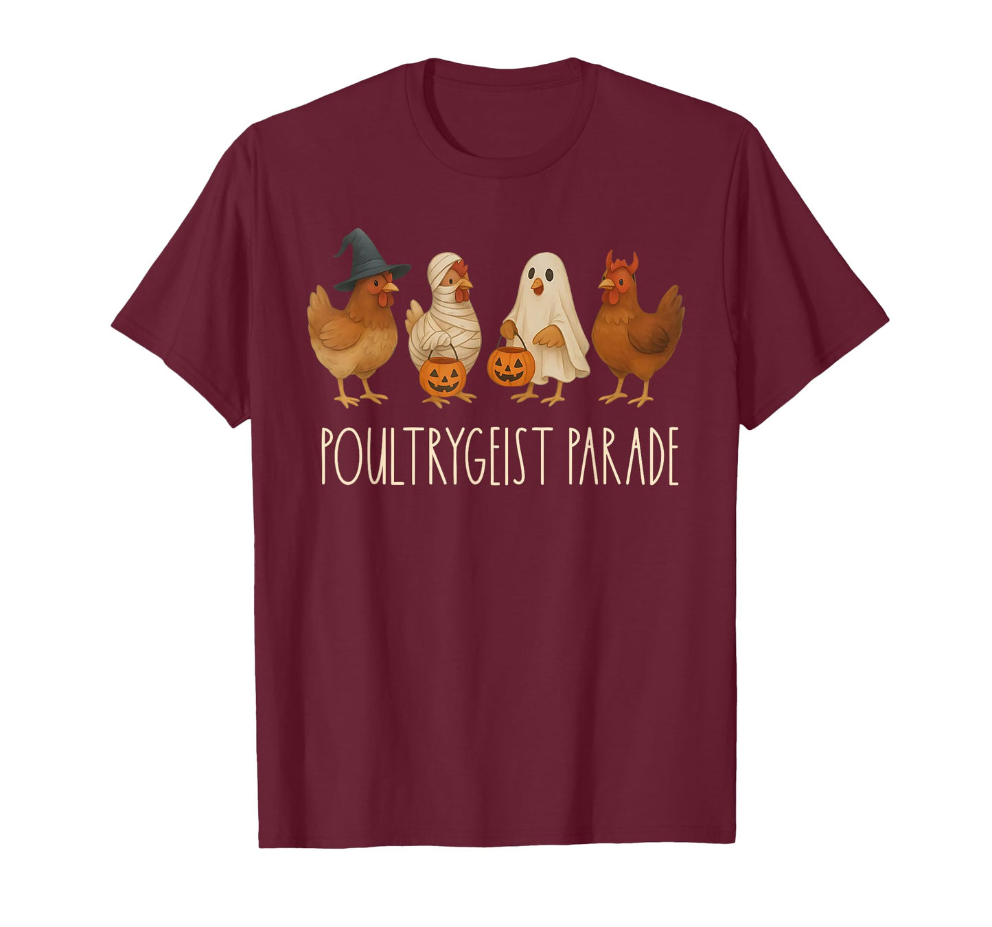 Funny Chicken Halloween Spooky Chicken Poultrygeist Parade T-Shirt