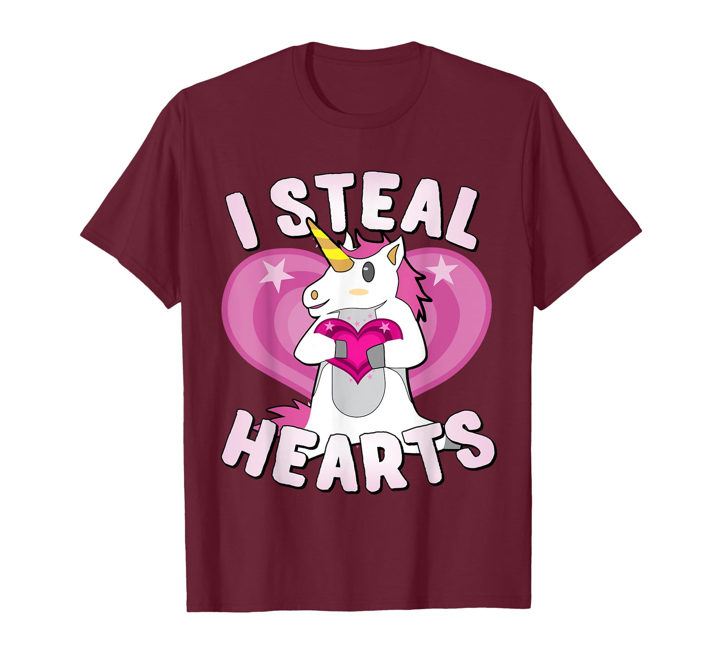 I Steal Hearts Unicorn Valentine's Day T-Shirt