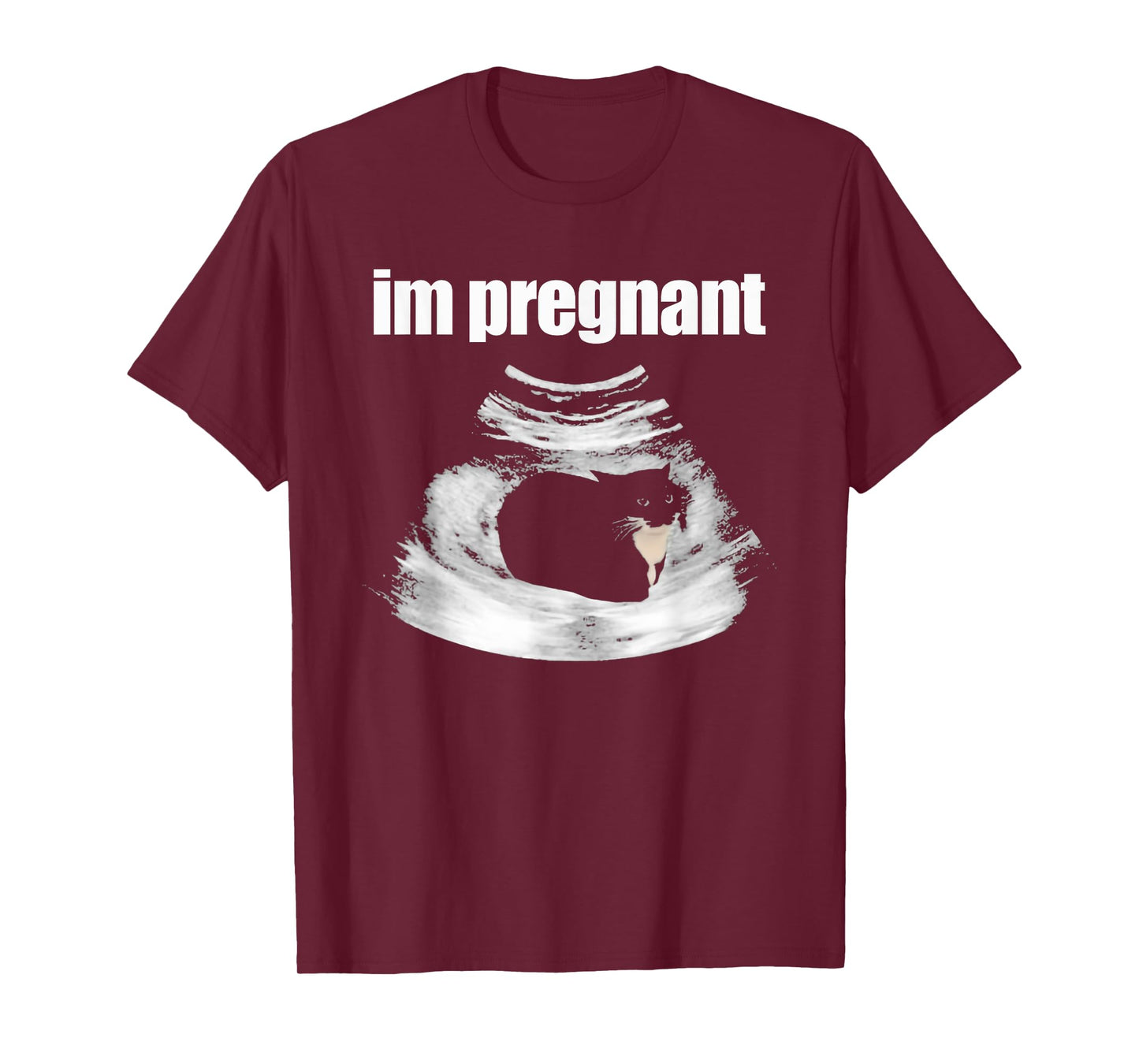 I’m Pregnant Cat Funny Cat Mom Pregnancy Black Kitten T-Shirt for Men Women